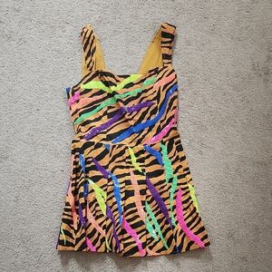 QUEEN OF SPARKLES Vibrant Multicolor Tiger Dress